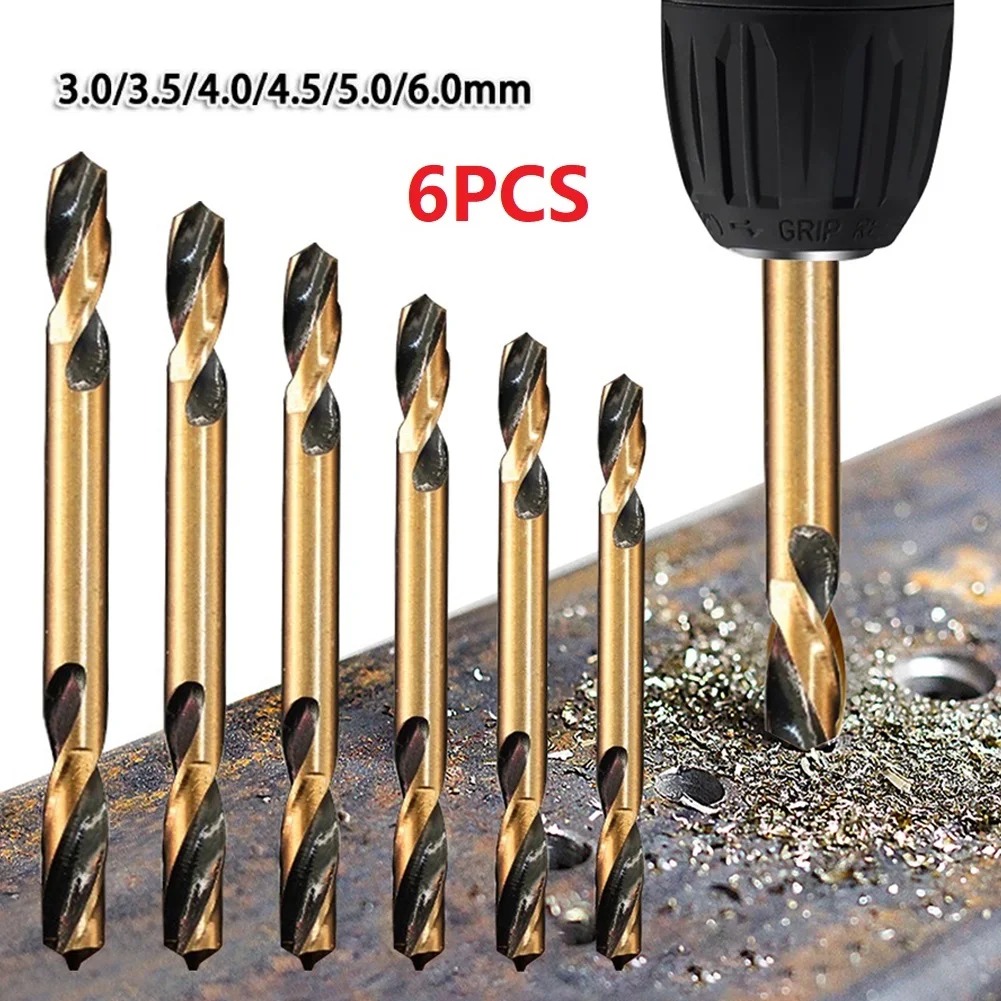 Conjunto de 6 brocas duplas HSS · 3–6 mm